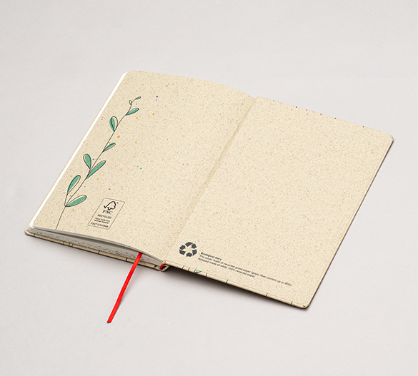 MN31-CAL-GRASS Kalendarz Mindnotes® w twardej okładce z papieru z trawy