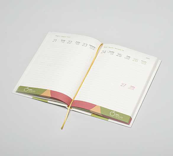 MN31-CAL-APPLE Kalendarz Mindnotes® w twardej okładce z papieru z jabłek